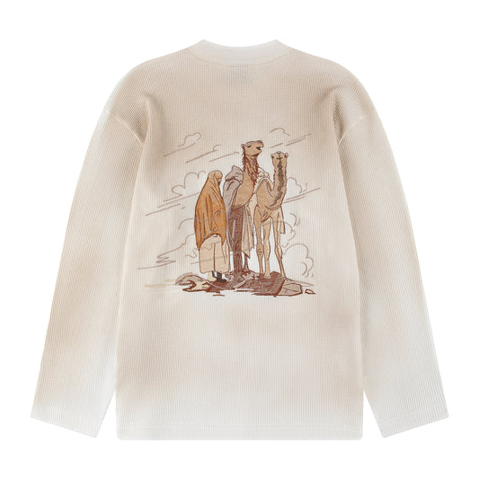 "yasmin v3" waffle long sleeve off white